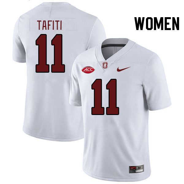 Women #11 Tevarua Tafiti Stanford Cardinal 2024 ACC Conference College Football Jerseys Stitched-Whi